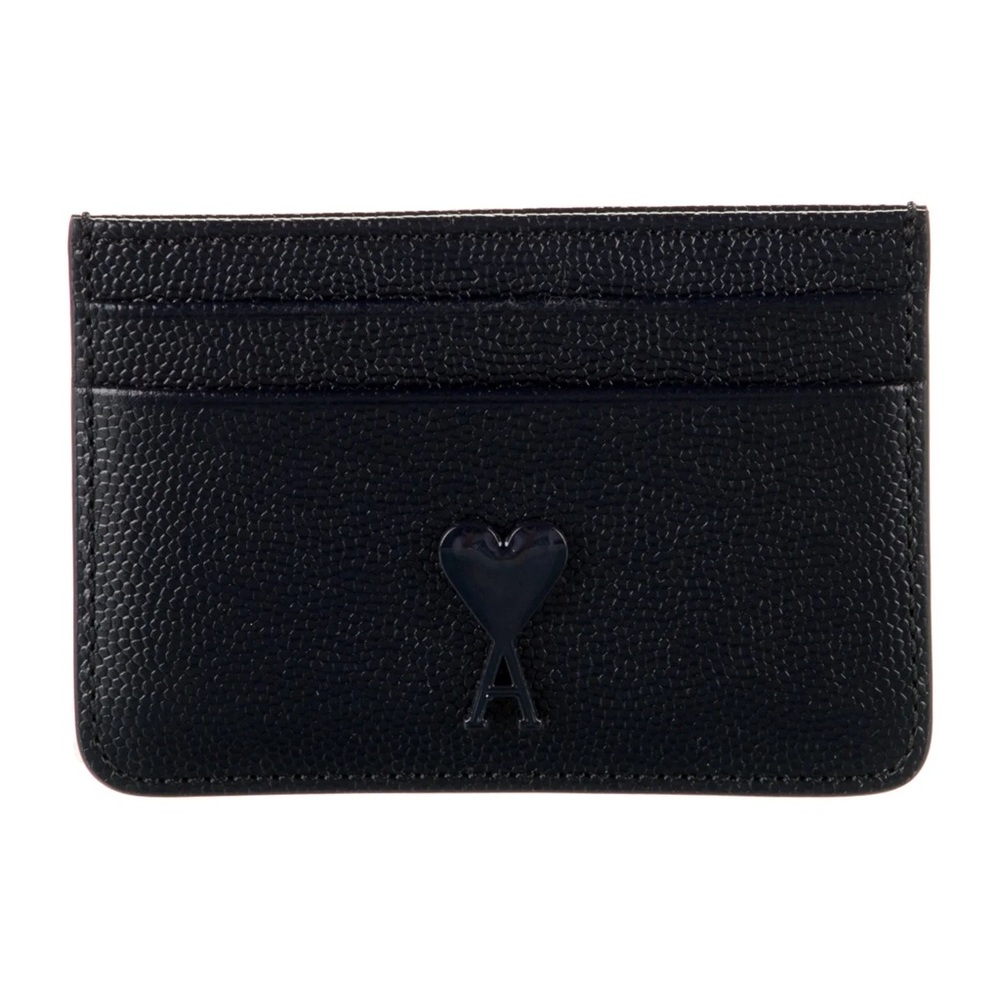 Alexandre mattiussi Ami Black Textured Leather Card Holder with box and dust bag
